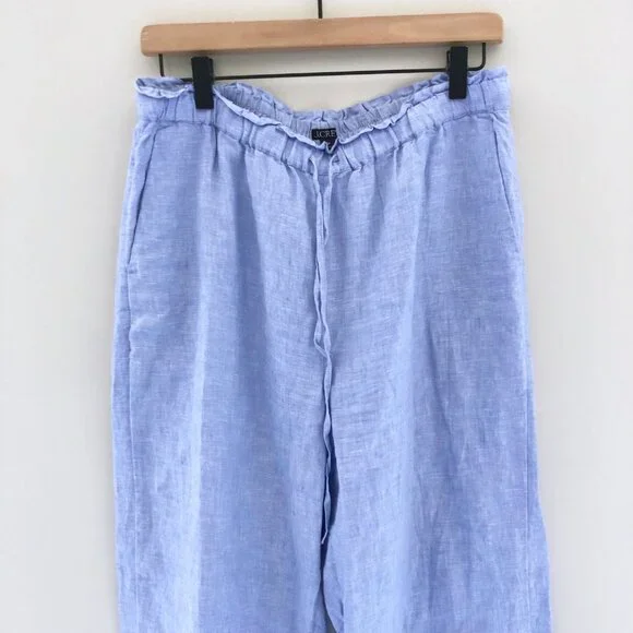 J.Crew Soleil Pant in Linen French Blue - Picture 2 of 7